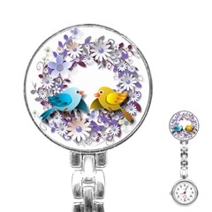 Flowers Floral Flowery Spring Stainless Steel Nurses Watch by Nexatart