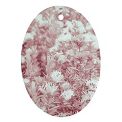 Pink Colored Flowers Ornament (oval) by dflcprints