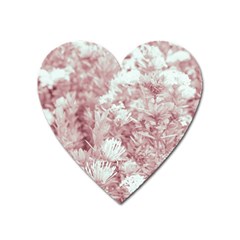 Pink Colored Flowers Heart Magnet by dflcprints