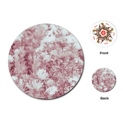 Pink Colored Flowers Playing Cards (round)  by dflcprints