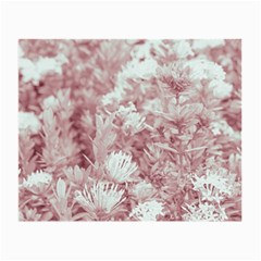 Pink Colored Flowers Small Glasses Cloth (2-side) by dflcprints