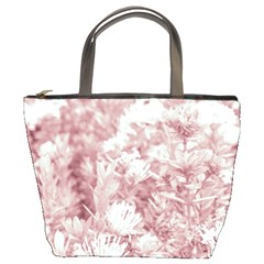 Pink Colored Flowers Bucket Bags by dflcprints