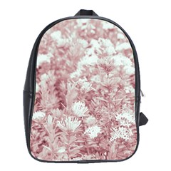 Pink Colored Flowers School Bag (large) by dflcprints