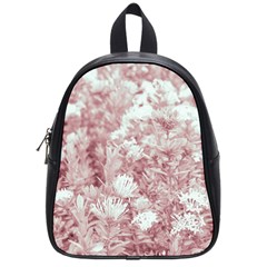 Pink Colored Flowers School Bag (small) by dflcprints