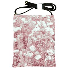 Pink Colored Flowers Shoulder Sling Bags by dflcprints