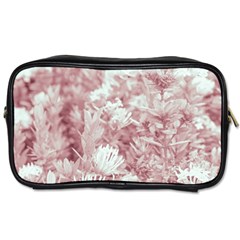 Pink Colored Flowers Toiletries Bags by dflcprints