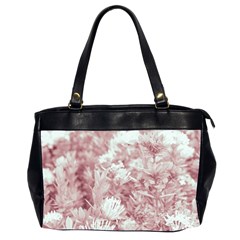 Pink Colored Flowers Office Handbags (2 Sides)  by dflcprints