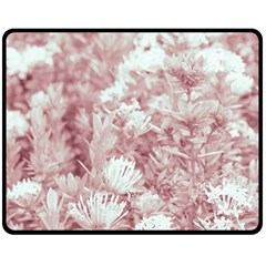 Pink Colored Flowers Double Sided Fleece Blanket (medium)  by dflcprints