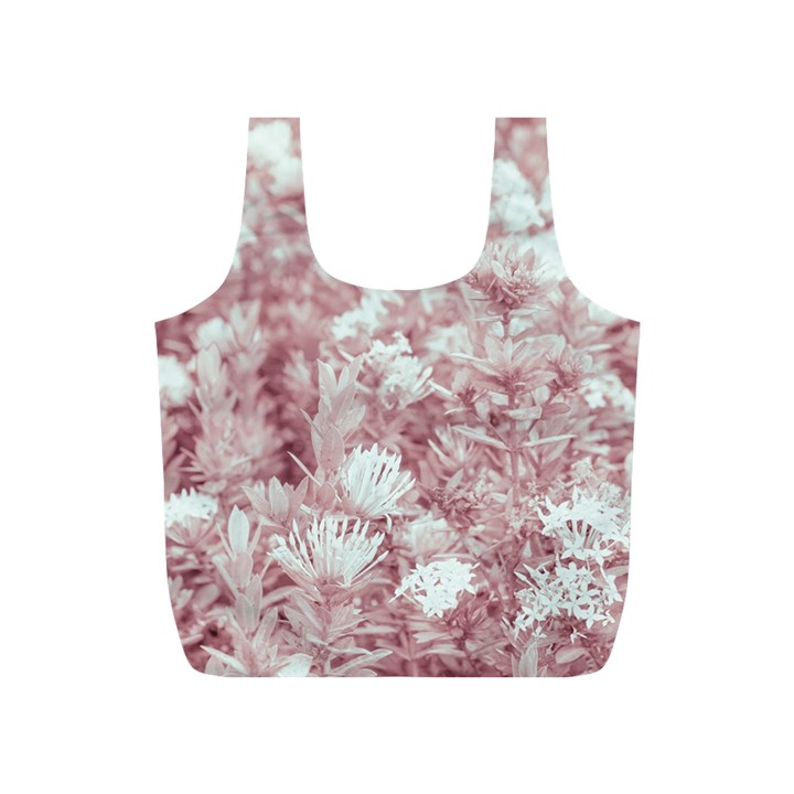 Pink Colored Flowers Full Print Recycle Bags (S) 