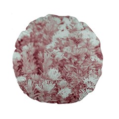 Pink Colored Flowers Standard 15  Premium Flano Round Cushions by dflcprints