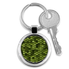 Green Mermaid Scales   Key Chains (round)  by paulaoliveiradesign