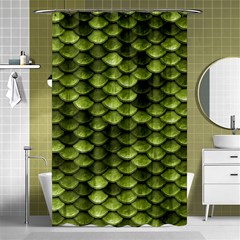 Green Mermaid Scales   Shower Curtain 48  X 72  (small)  by paulaoliveiradesign