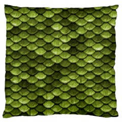 Green Mermaid Scales   Large Cushion Case (one Side) by paulaoliveiradesign