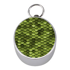 Green Mermaid Scales   Mini Silver Compasses by paulaoliveiradesign