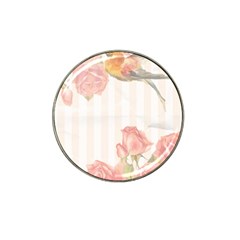 Vintage Roses Floral Illustration Bird Hat Clip Ball Marker by paulaoliveiradesign