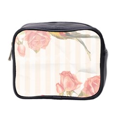 Vintage Roses Floral Illustration Bird Mini Toiletries Bag 2-side by paulaoliveiradesign