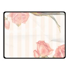 Vintage Roses Floral Illustration Bird Fleece Blanket (small) by paulaoliveiradesign