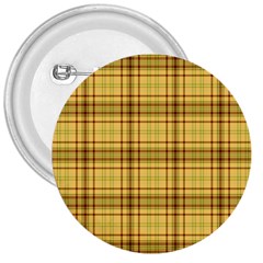 Plaid Yellow Fabric Texture Pattern 3  Buttons by paulaoliveiradesign