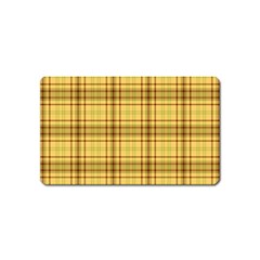 Plaid Yellow Fabric Texture Pattern Magnet (name Card) by paulaoliveiradesign