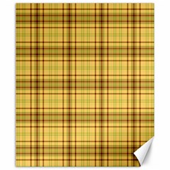 Plaid Yellow Fabric Texture Pattern Canvas 20  X 24   by paulaoliveiradesign