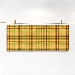 Plaid Yellow Fabric Texture Pattern Cosmetic Storage Cases by paulaoliveiradesign