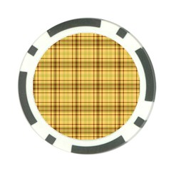 Plaid Yellow Fabric Texture Pattern Poker Chip Card Guard (10 Pack) by paulaoliveiradesign