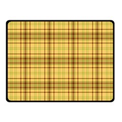 Plaid Yellow Fabric Texture Pattern Fleece Blanket (small) by paulaoliveiradesign