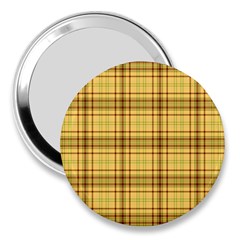 Plaid Yellow Fabric Texture Pattern 3  Handbag Mirrors by paulaoliveiradesign