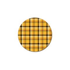 Yellow Fabric Plaided Texture Pattern Golf Ball Marker by paulaoliveiradesign