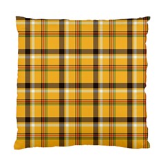 Yellow Fabric Plaided Texture Pattern Standard Cushion Case (one Side) by paulaoliveiradesign