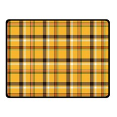 Yellow Fabric Plaided Texture Pattern Fleece Blanket (small) by paulaoliveiradesign