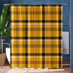 Yellow Fabric Plaided Texture Pattern Shower Curtain 60  X 72  (medium)  by paulaoliveiradesign