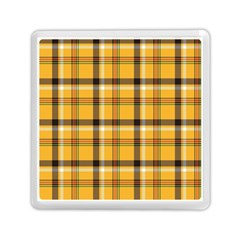 Yellow Fabric Plaided Texture Pattern Memory Card Reader (square)  by paulaoliveiradesign