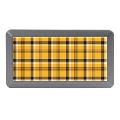 Yellow Fabric Plaided Texture Pattern Memory Card Reader (mini) by paulaoliveiradesign