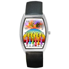 African American Women Barrel Style Metal Watch