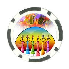 African American Women Poker Chip Card Guard