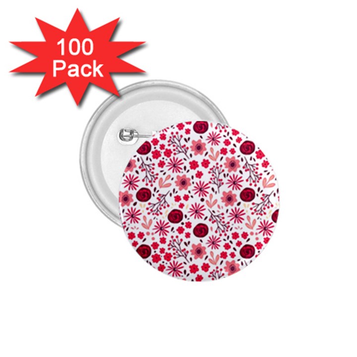 Red floral seamless pattern 1.75  Buttons (100 pack) 