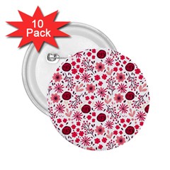 Red Floral Seamless Pattern 2 25  Buttons (10 Pack) 