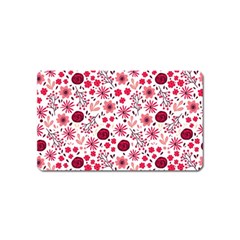 Red Floral Seamless Pattern Magnet (name Card)