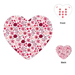 Red Floral Seamless Pattern Playing Cards (heart) 