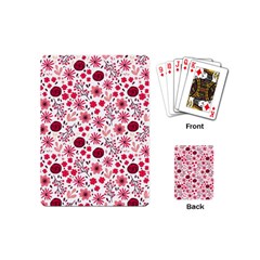 Red Floral Seamless Pattern Playing Cards (mini) 