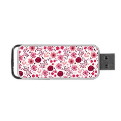 Red Floral Seamless Pattern Portable Usb Flash (two Sides) by TastefulDesigns