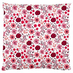 Red Floral Seamless Pattern Large Flano Cushion Case (two Sides) by TastefulDesigns