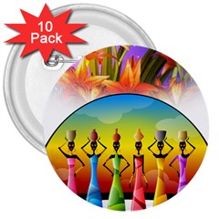 African American Women 3  Buttons (10 Pack)  by BlackisBeautiful