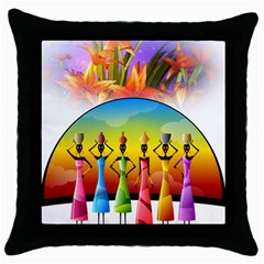 African American Women Throw Pillow Case (black) by BlackisBeautiful