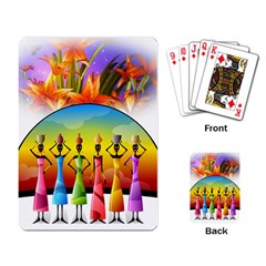 African American Women Playing Card