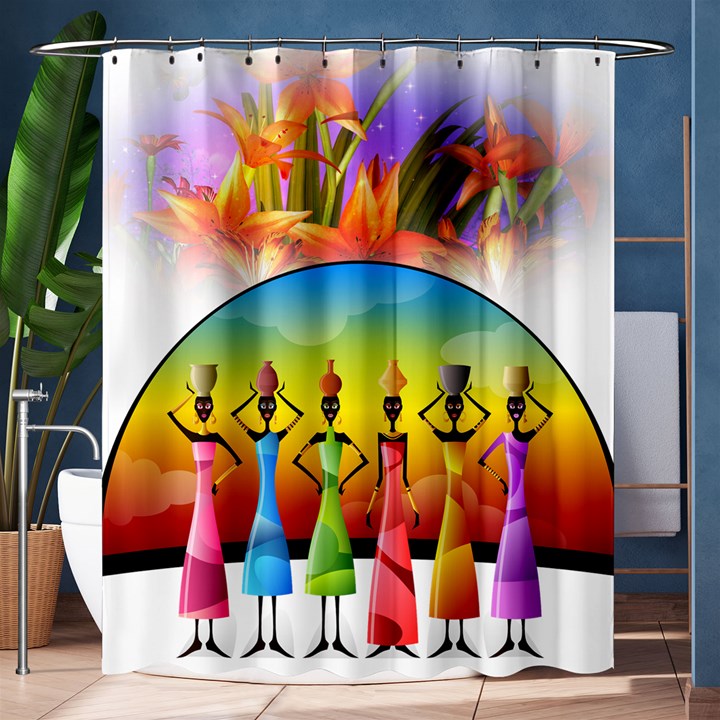 African American Women Shower Curtain 60  x 72  (Medium) 