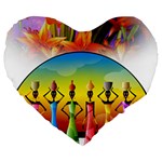 African American Women Large 19  Premium Flano Heart Shape Cushions Front