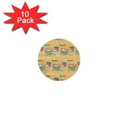 Hand Drawn Ethinc Pattern Background 1  Mini Buttons (10 Pack)  by TastefulDesigns