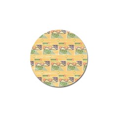 Hand Drawn Ethinc Pattern Background Golf Ball Marker by TastefulDesigns